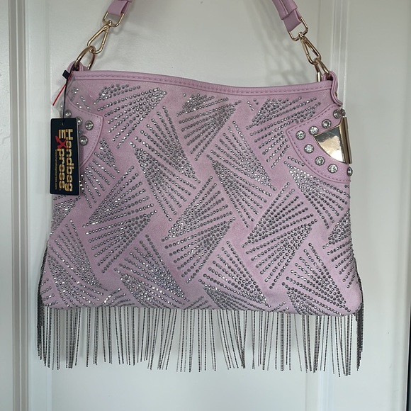 Handbag Express | Pink Suede Bling Bag - Picture 8 of 13